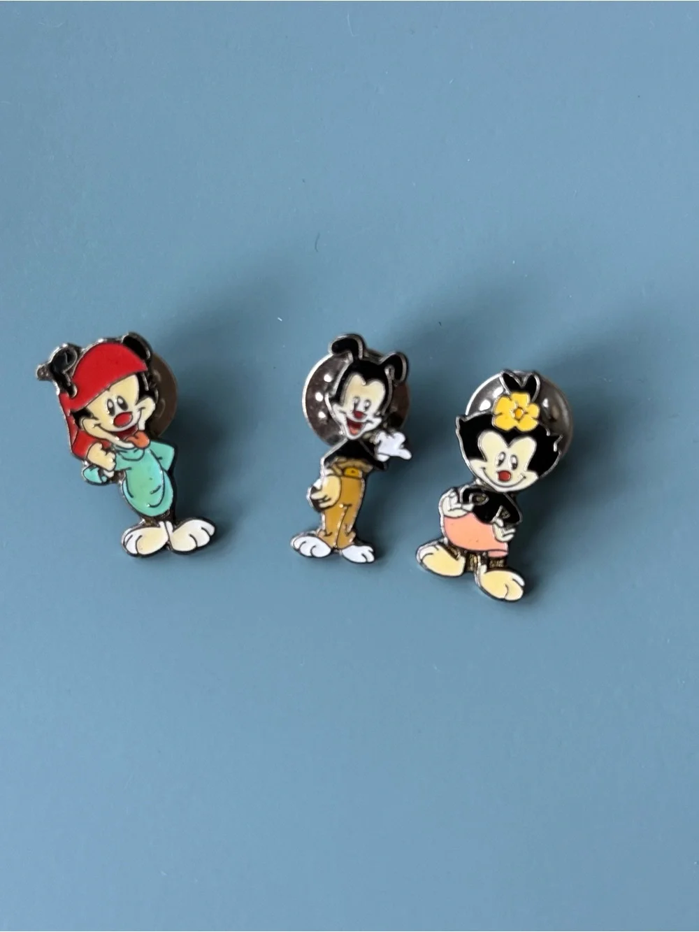 Animaniacs Vintage Cartoon Character Enamel Pins - Trio, Wakko, Yakko, & Dot!